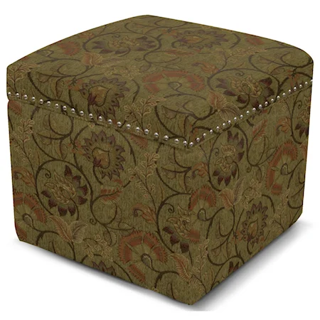 Storage Ottoman with Nailhead Trim